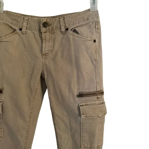 Mossimo Skinny Premium Denim Jeans women's size 2 tan cargo pockets - Picture 11 of 12